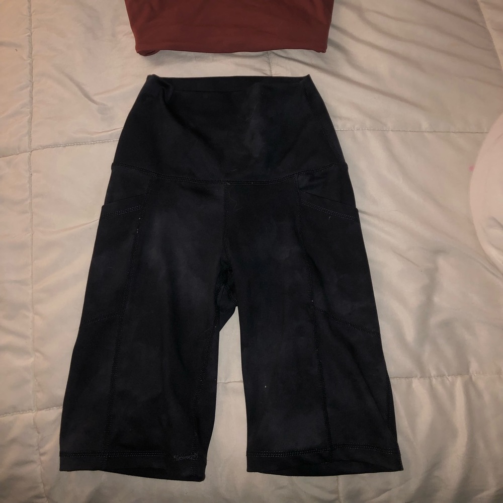Black spandex biker shorts